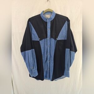 Vtg Express RIder NWOT Chambray/cotton Canvas L Sleeve Button Up Shirt Mens Med.